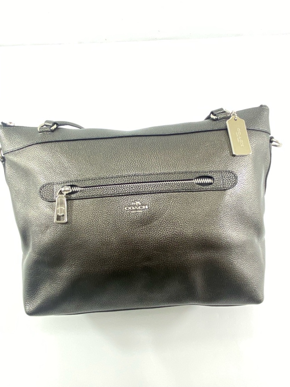 COACH New York Women’s Metalic Pewter Pebbled Leather Tote No:G1623 /F56140